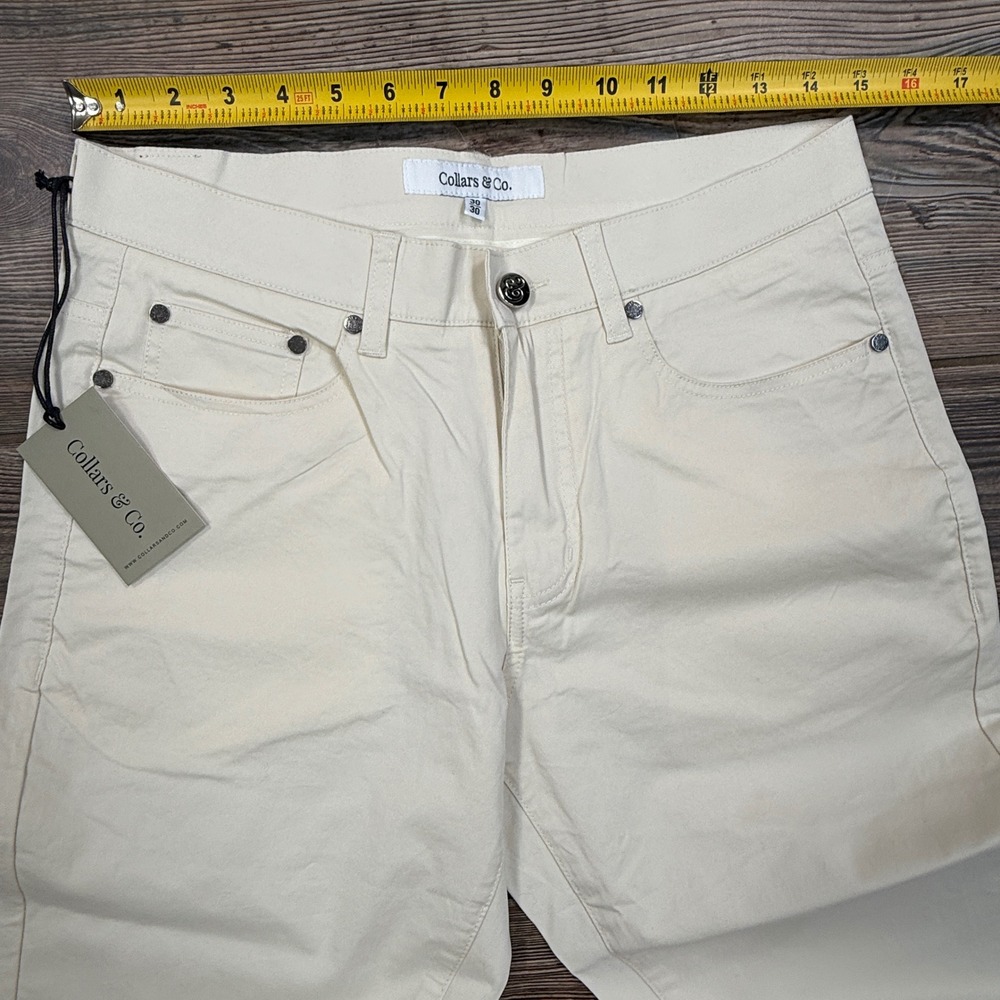 Collars & Co Mens Size 30x30 CEO 5-Pocket Pants Stone Beige Slim Straight NWT - Picture 5 of 11
